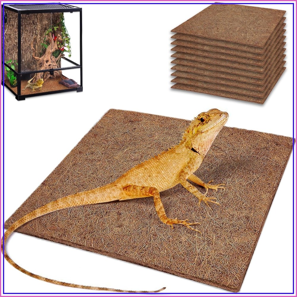 Substrate Coconut Fiber - 10 Pack Reptile Carpet Mats, 12x12