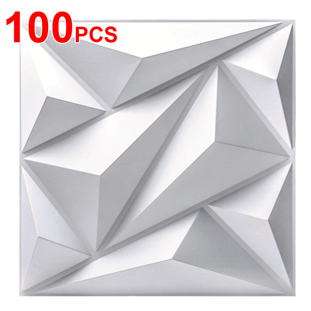 50/100Pcs 3D Wall Panel Diamon - Pvc Panel Background ulasan dan harga