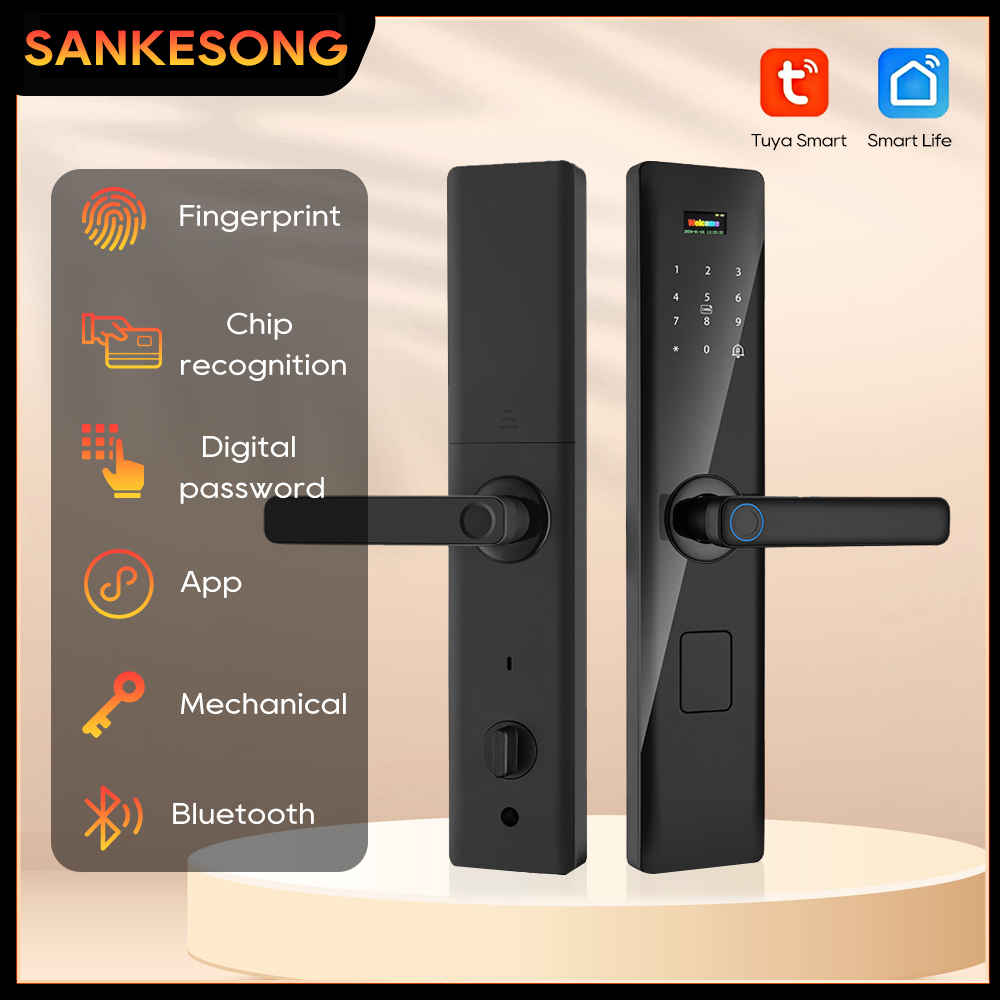 SANKESONG Waterproof Tuya Biom - Glass Door Hinge ulasan dan harga