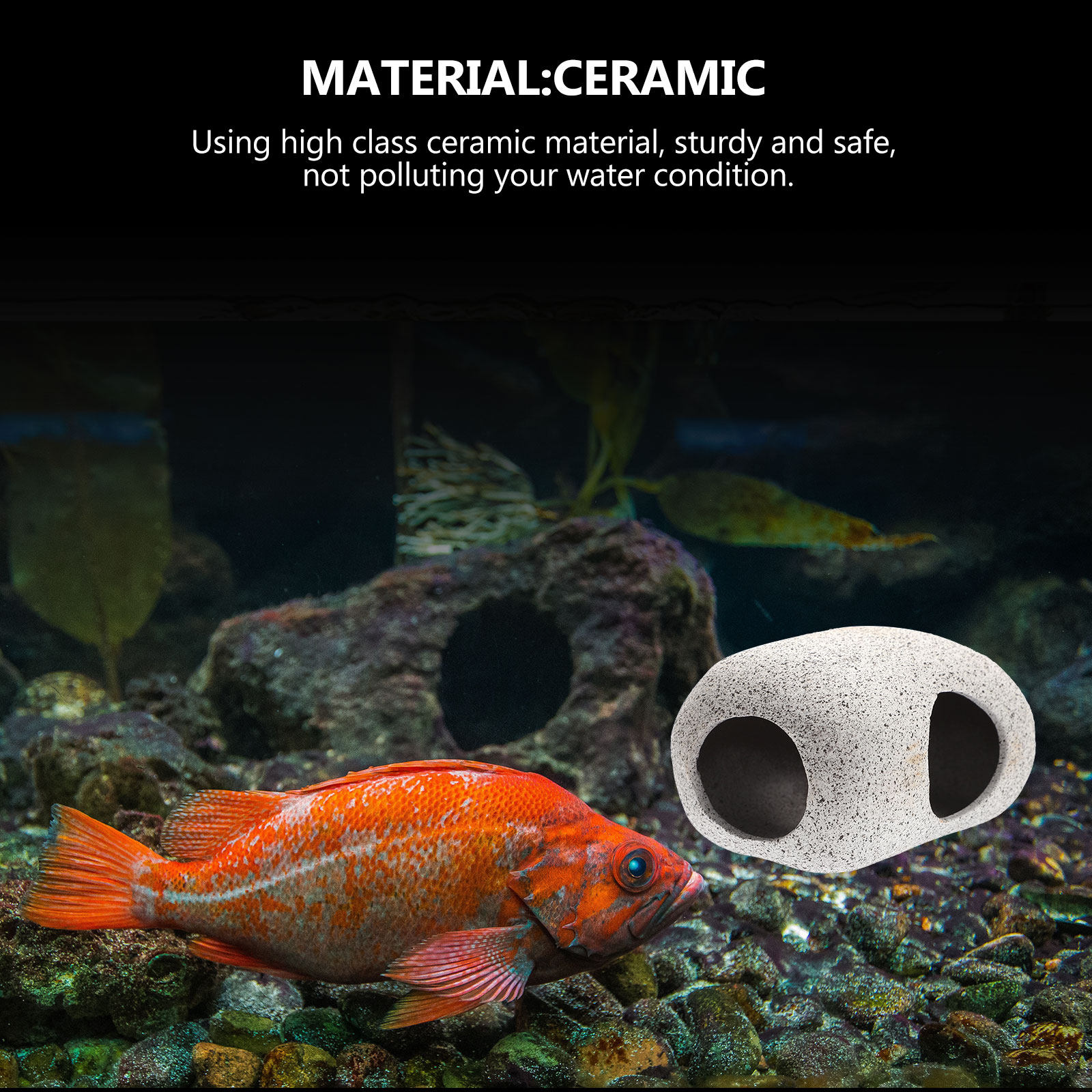 Aquarium Cave Rock Decoration  - Hide Cave Ceramic ulasan dan harga